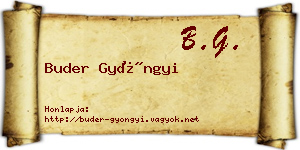 Buder Gyöngyi névjegykártya